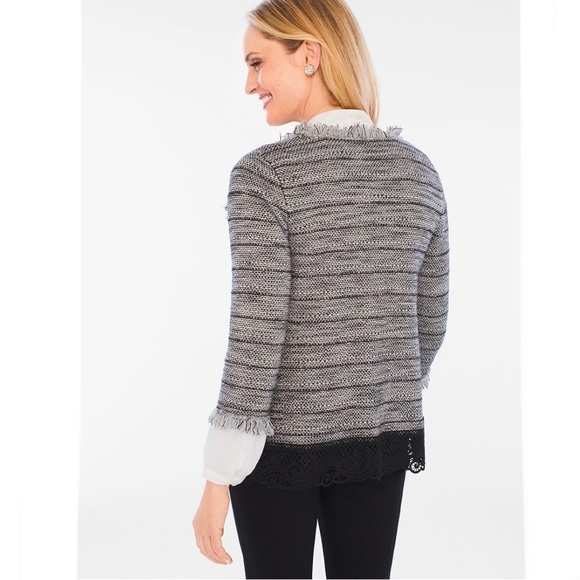 Chico’s Lace Tweed Cardigan - Picture 2 of 11